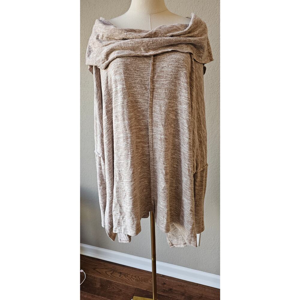 Easel Women's Cowl Neck Oversized Pullover Sweater‎ Size M Gray Relaxed Stretch